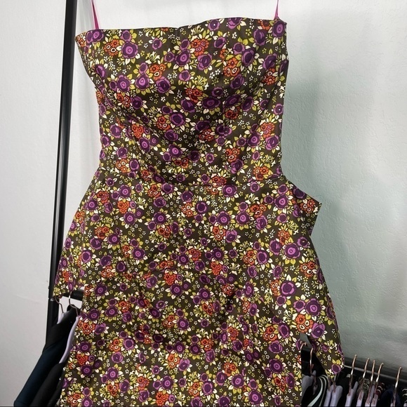 Betsey Johnson Flower Power Strapless Bustle Dress - Picture 2 of 11